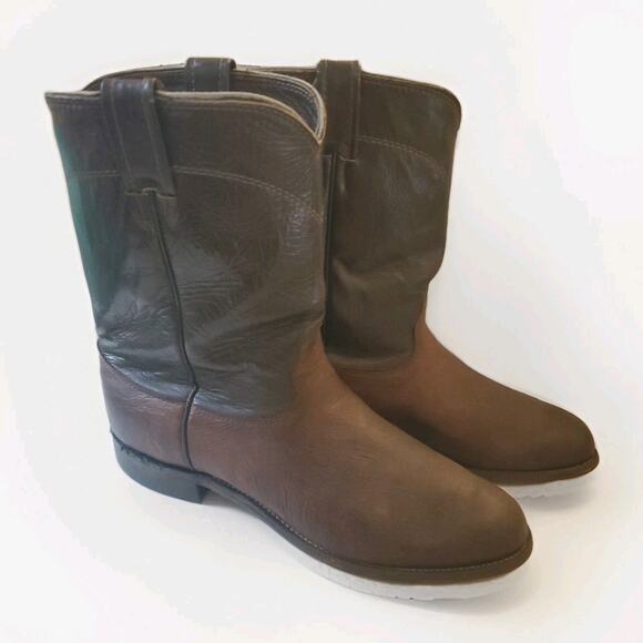 Vintage Larry Mahan Smooth Ostrich Roper Boots 10.5D Exotic main image 4